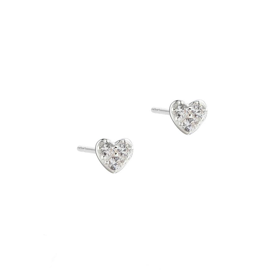 Aqua Dulce Tiny Heart Ørestikker Sølv - Øreringe - 5681