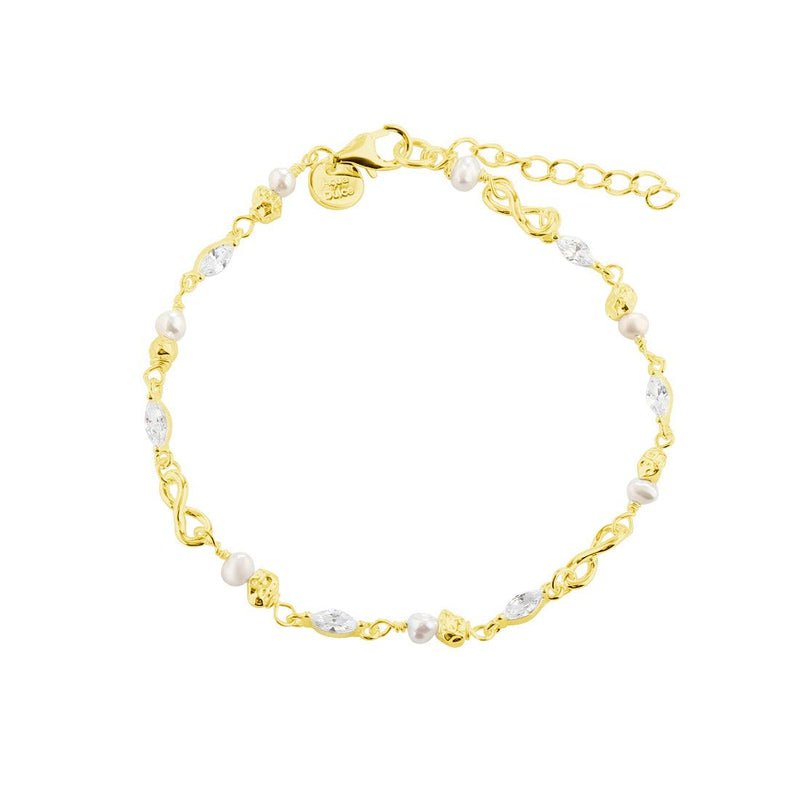 Aqua Dulce White Garden Armbånd Forgyldt - Armbånd - 5968