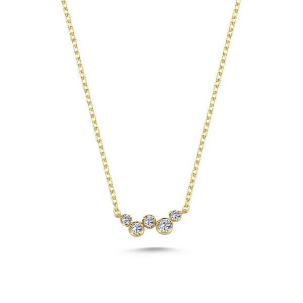 Nuran Aura Halsketting 14 kt. Goud met 0,10 ct. Diamant – V2620-010RG