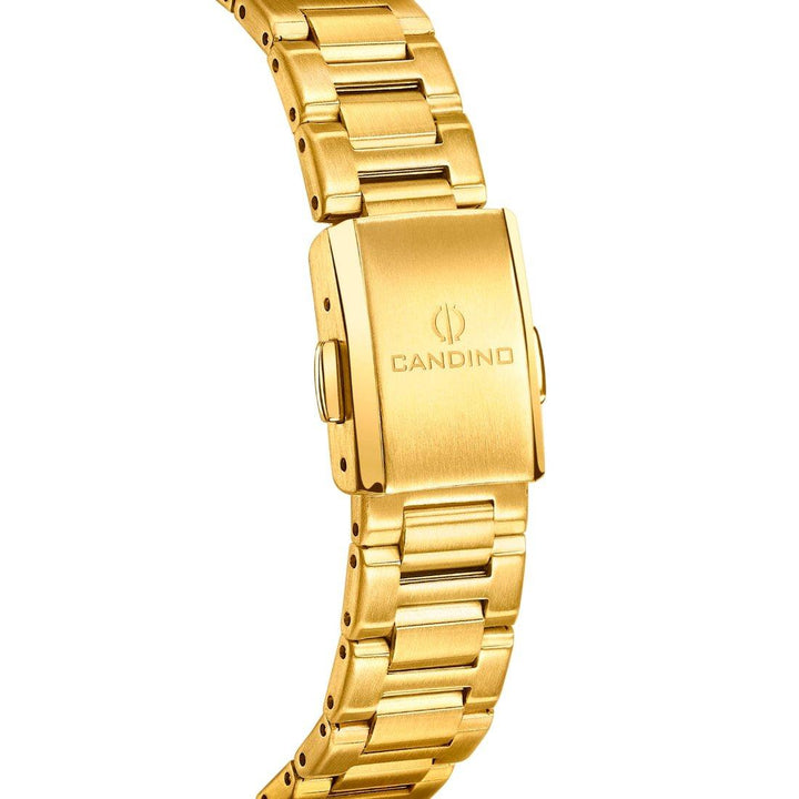 Candino gouden dubbel dameshorloge met goudkleurige band en sluiting in geborsteld metaal, model C4755/1.