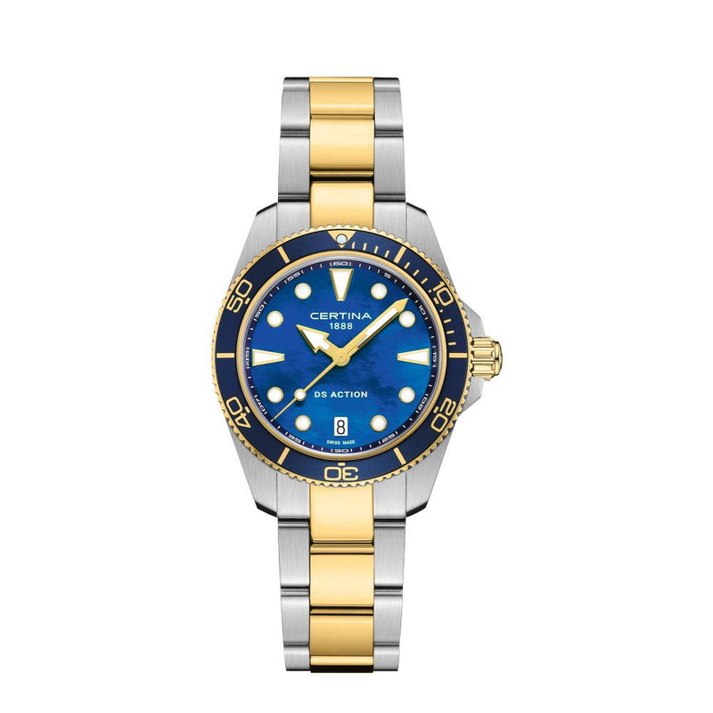 Certina DS Action Ocean Blue Perlemor 34,5mm - Quartz - Dameure - C0482102213100