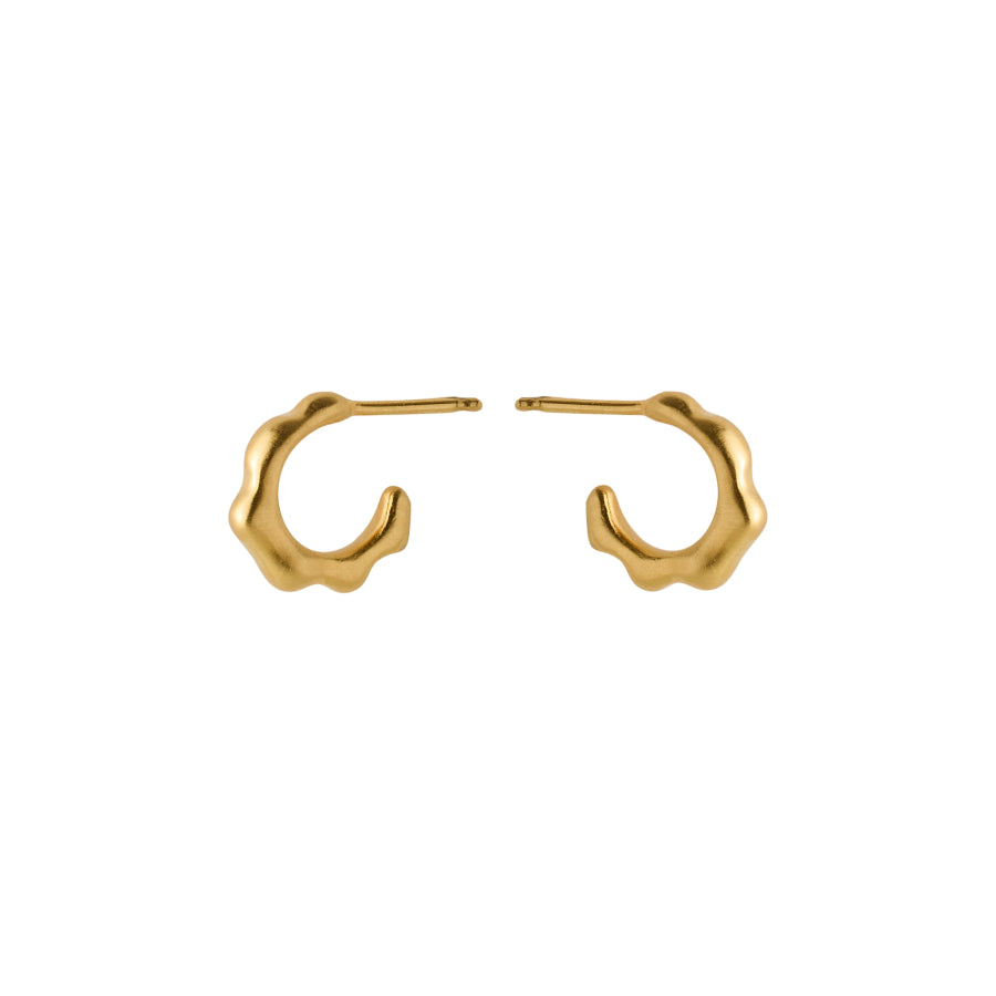Pernille Corydon Small Aqua Hoops - Gold Plated