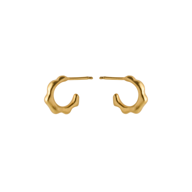 Pernille Corydon Small Aqua Hoops - Gold Plated