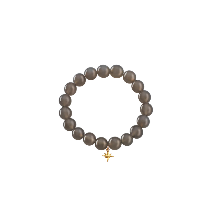 Maanesten Elio Vergulde Armband met Grijze Agaat – productafbeelding 2