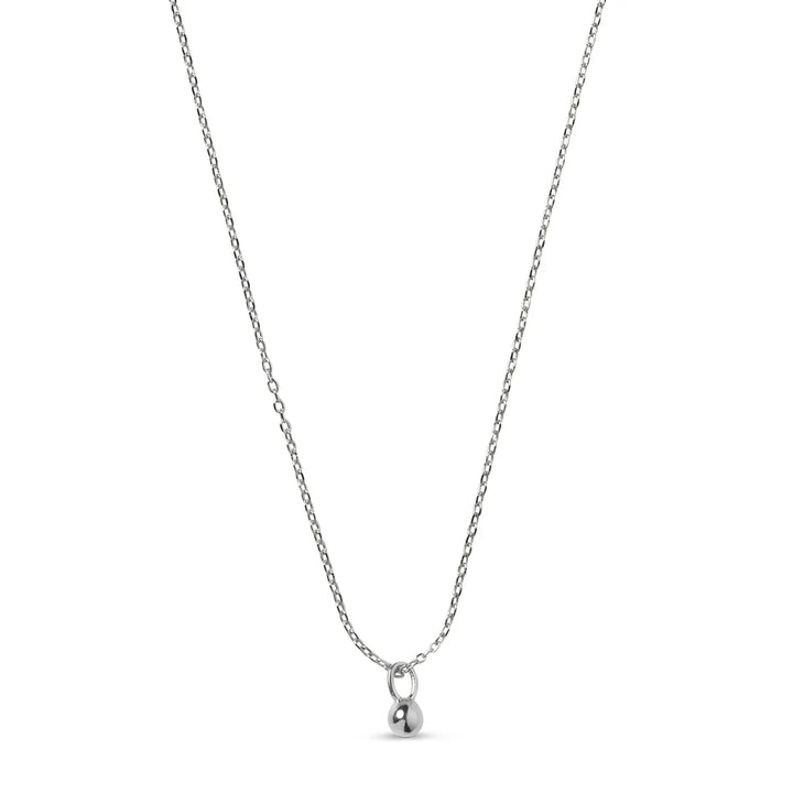 enamel zilveren ballonketting met hanger, eenvoudige zilveren ketting met kleine kogelhanger. Modeln133s-2