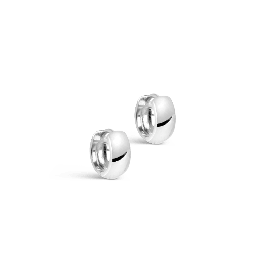 Enamel Classic Hoop Wide E321S, zilveren oorringen met glanzend oppervlak, model e321s-e321s-1.