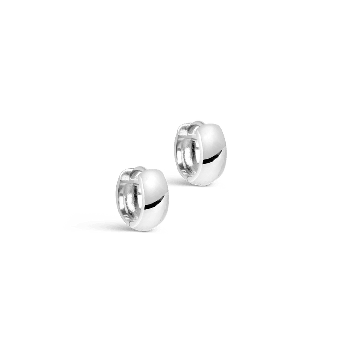 Enamel Classic Hoop Wide E321S, zilveren oorringen met glanzend oppervlak, model e321s-e321s-1.