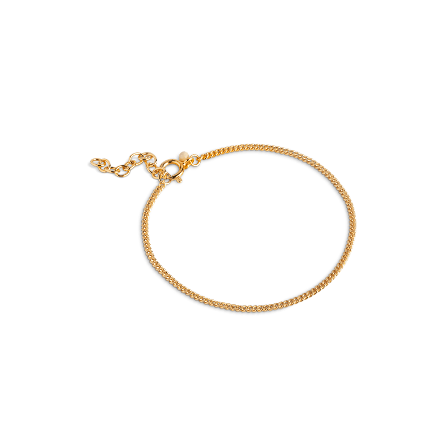 enamel kinkettingarmband verguld zilver in een eenvoudige stijl, gesloten met een karabijnsluiting. Model b123g-b123g-1