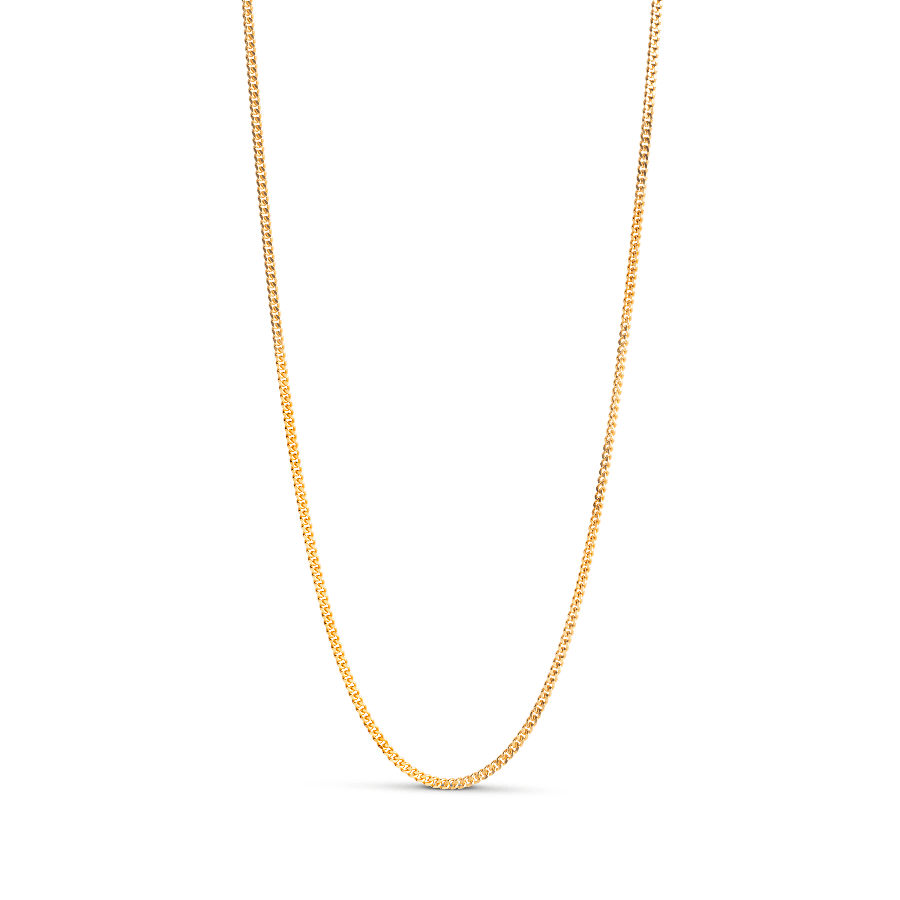Enamel schakelketting verguld zilver, elegante ketting in gouden afwerking met discrete schaduw. ModelN115G-N115G-1