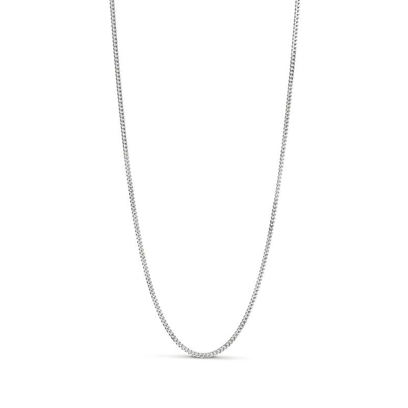 Enamel Curb Chain Necklace Sølv - N115S - Halskæder - N115S
