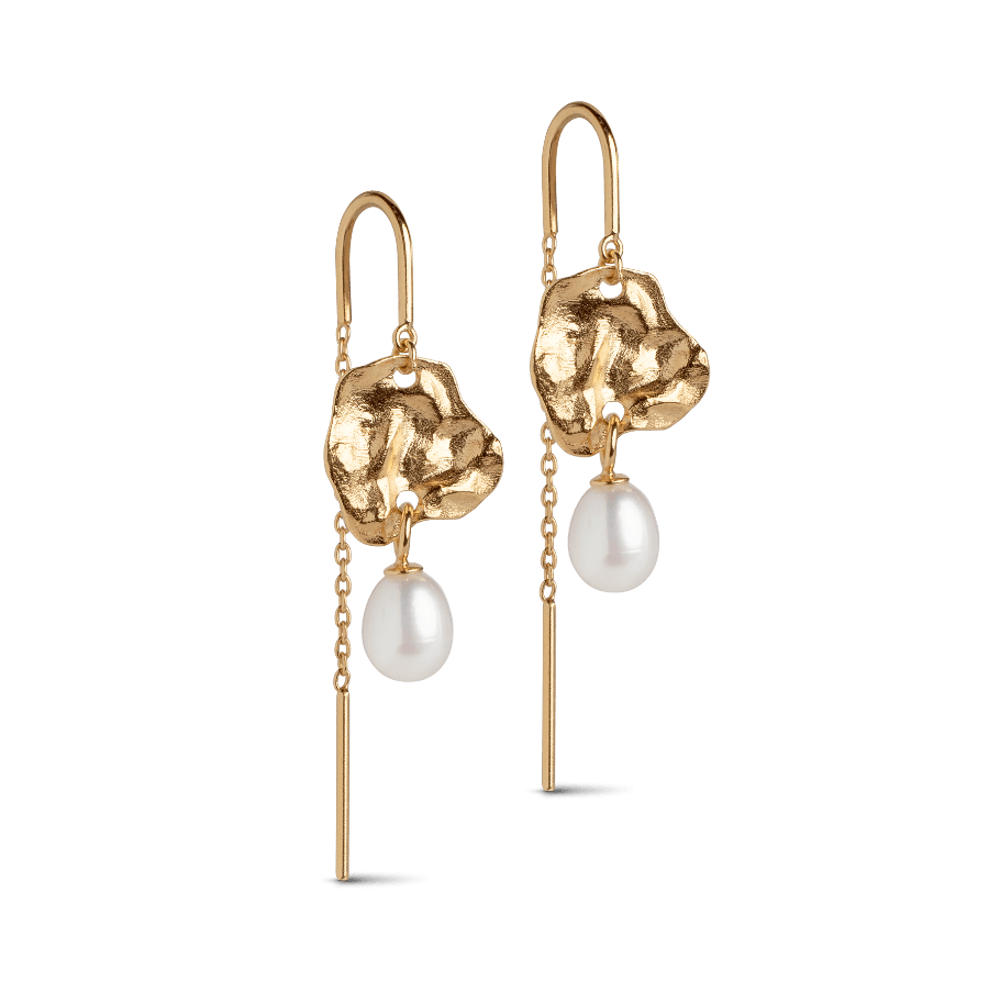 Enamel Kai Pearl Øreringe sølvforgyldt - E326GM - Øreringe - E326GM