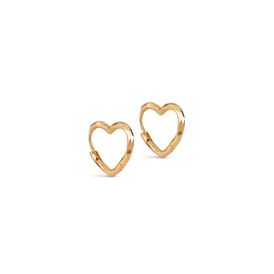 Enamel Organic Heart Small Hoops - - E413GM