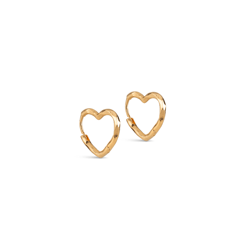 Enamel Organic Heart Small Hoops - - E413GM