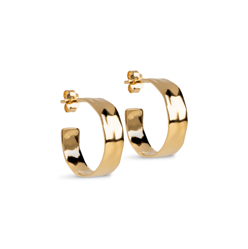 Enamel Sandra Wide Forgyldte Hoops 20 mm - E393G - Øreringe - E393G
