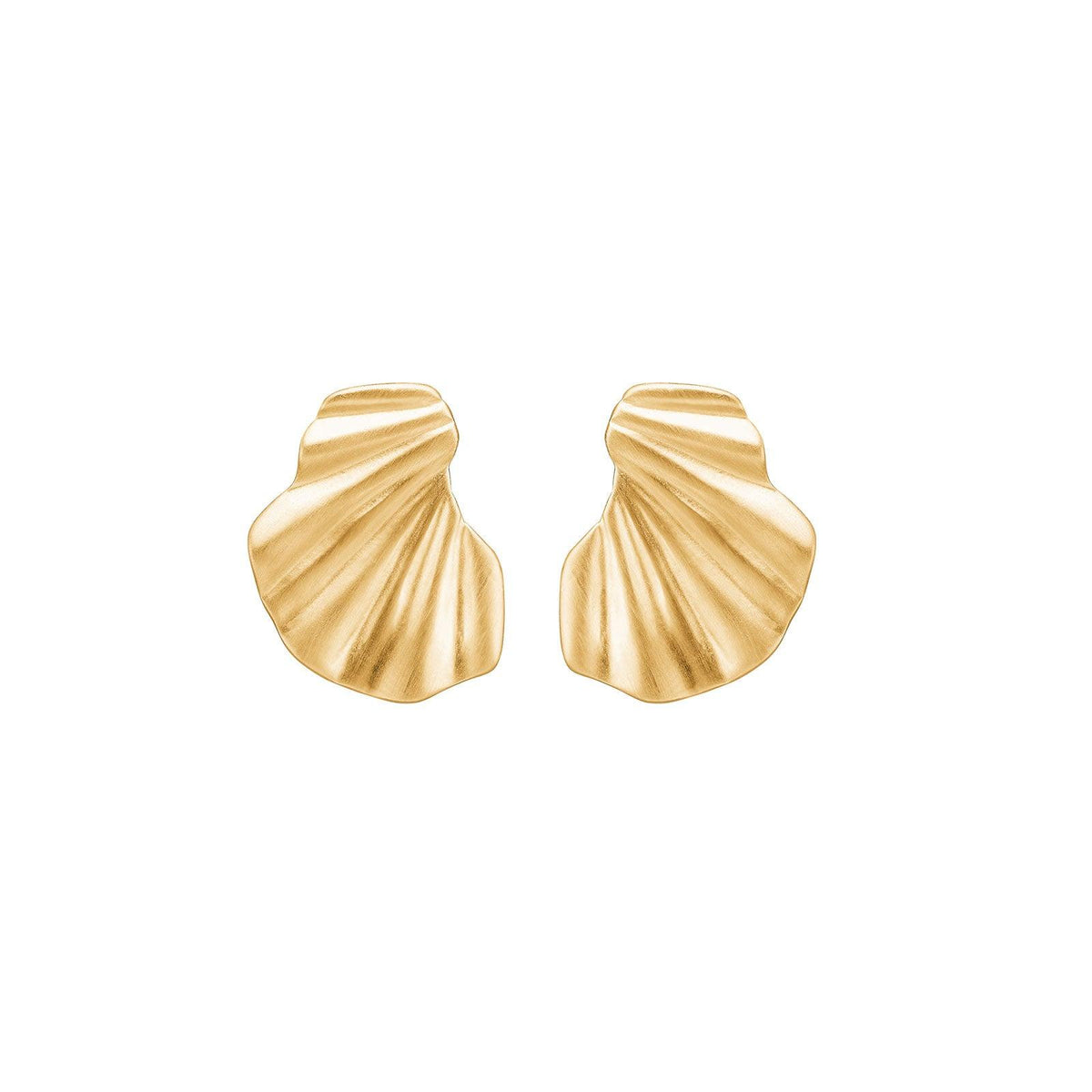 Enamel Wave Silver-gilt Studs toont een set golfvormige studs in een mat vergulde look. ModelE70GM-E70GM-1.