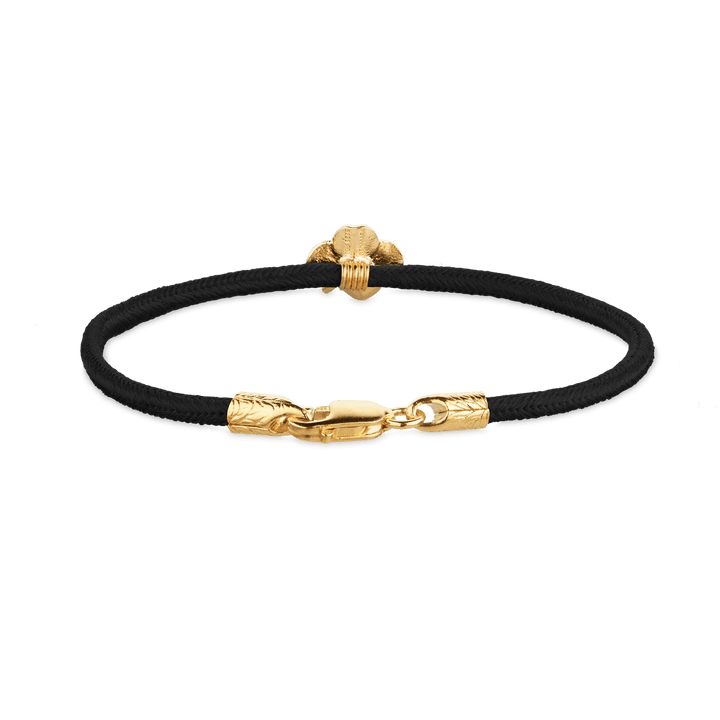 Flora Danica Firkløver Silke Armbånd Sort - Forgyldt - Armbånd - 907.FLC-SILK-BLACK-G-001