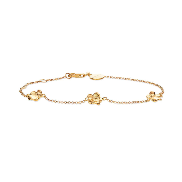 Flora Danica Vergeet-mij-niet-armband verguld zilver met kleine vergulde bloemmotieven, Model 907-FMN-BR-G