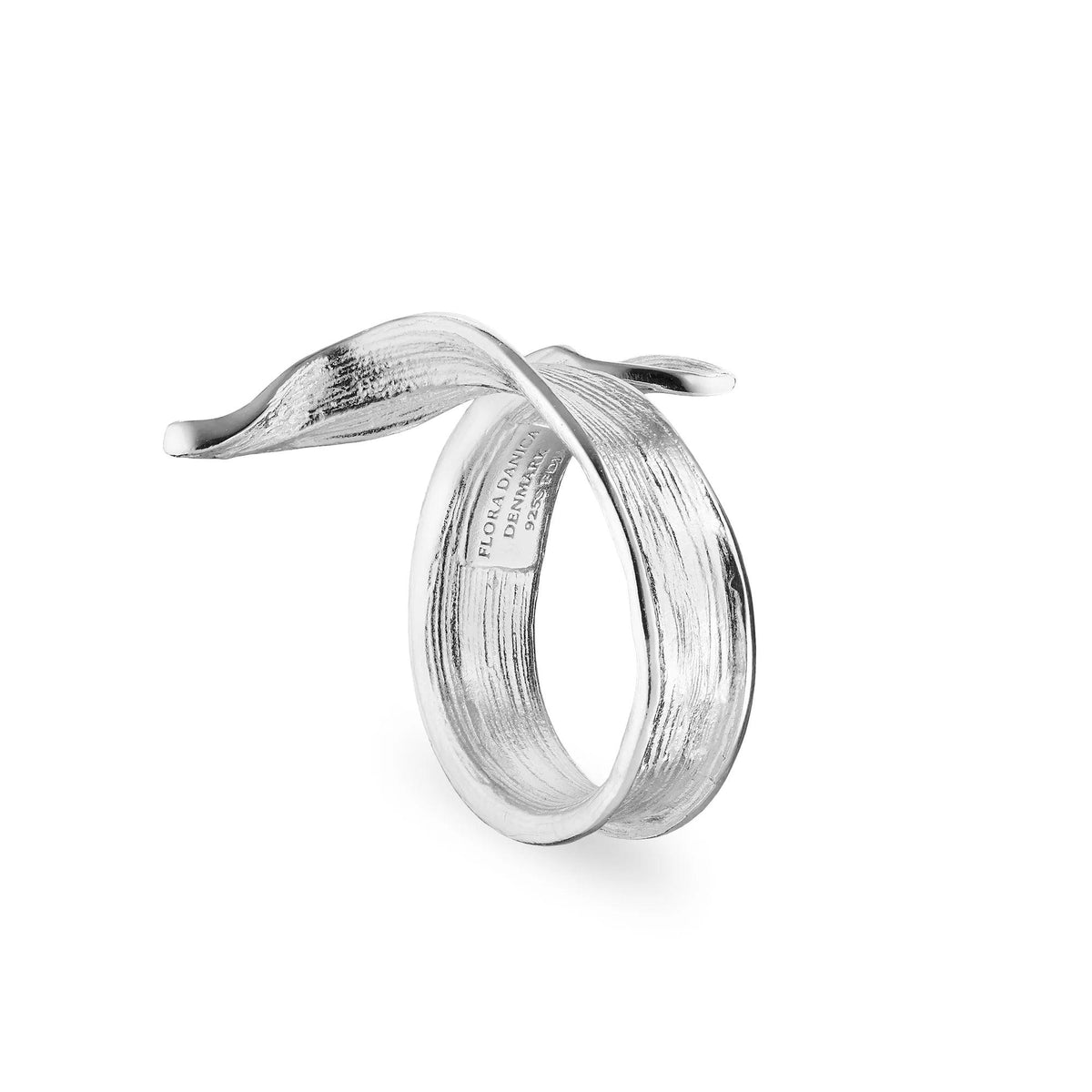 Flora Danica Grass Statement Ring Zilver met mat oppervlak en organische vorm, Model 907-GR-STRI-S-001