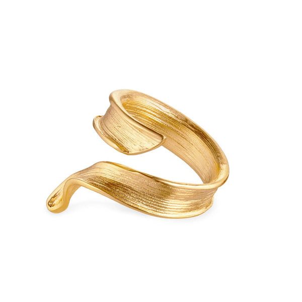 Flora Danica Græs Statement Ring - Sølv Forgyldt - Ringe - 907.GR-STRI-G-001