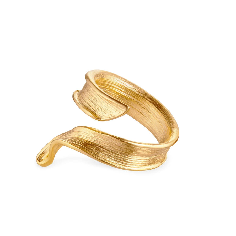 Flora Danica Græs Statement Ring - Sølv Forgyldt - Ringe - 907.GR-STRI-G-001