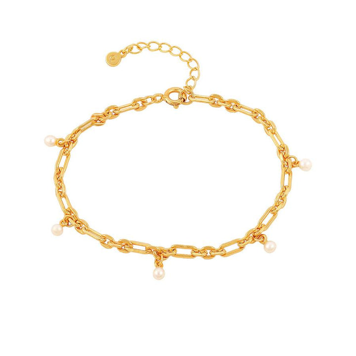 Hultquist Copenhagen Lainey vergulde armband met kleine kralen in gouden kettingontwerp, model S08591G-2