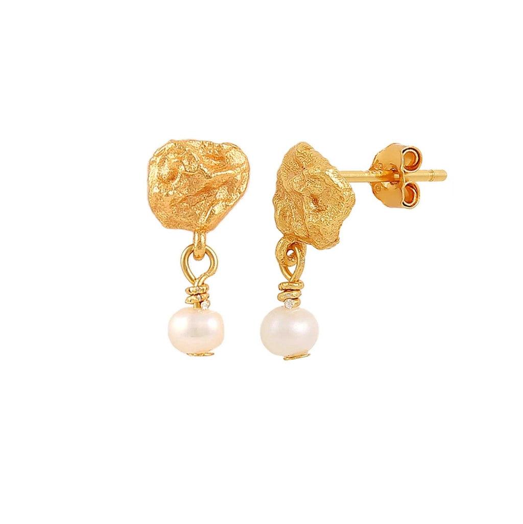 Hultquist Copenhagen Lainey Pearl Forgyldte Ørestikker - Øreringe - S08617G