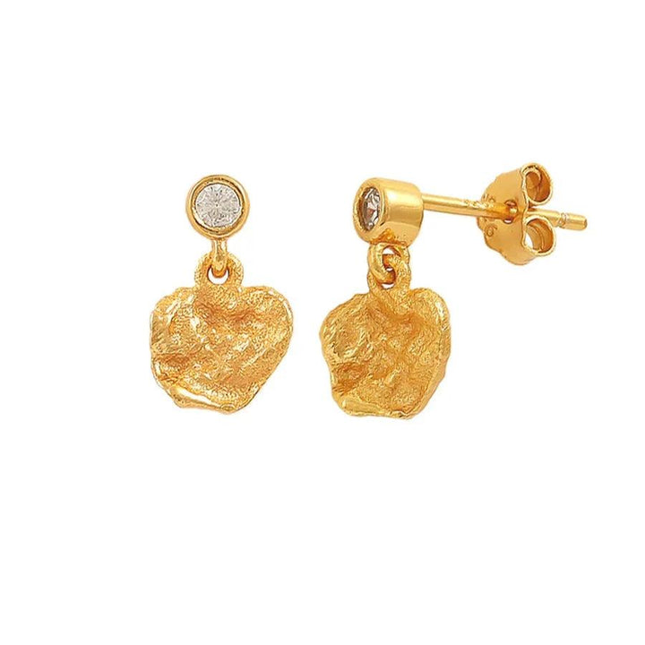 Hultquist Copenhagen Lainey Petite vergulde oorbellen met heldere steen, model S08610G