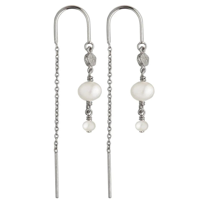 Jeberg Cordelia Pearl Chain Sølv Øreringe - Øreringe - 52702