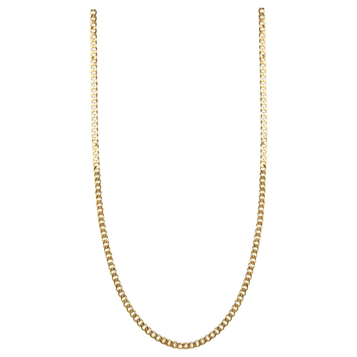 Jeberg Jewellery Baby Saga Chain in verguld zilver, klassieke ketting op een witte achtergrond. Model 44250-42-G