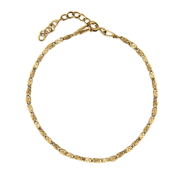 Jeberg Jewellery Effy Armband in verguld zilver met elegante, gedetailleerde ketting en verstelbare lengte. Model 44280-16-G-1