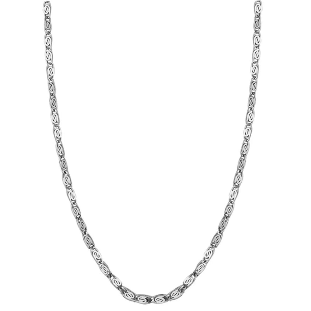 Jeberg Jewellery Effy ketting in zilver met een elegant gedraaid kettingontwerp. Model 44280-42-S.