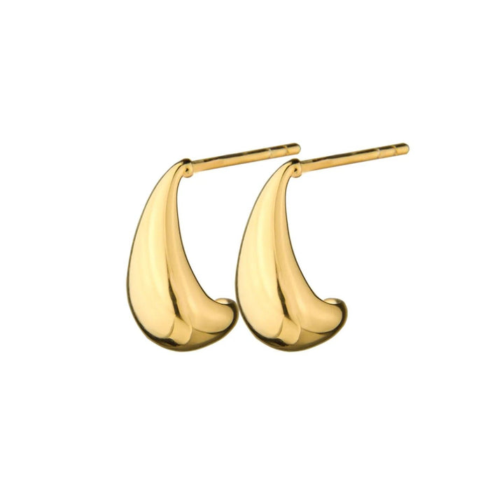 jeberg-jewellry-audrey-druppeloorbellen zijn voorzien van glanzende druppelvormige studs van goudkleurig metaal. Model 52920