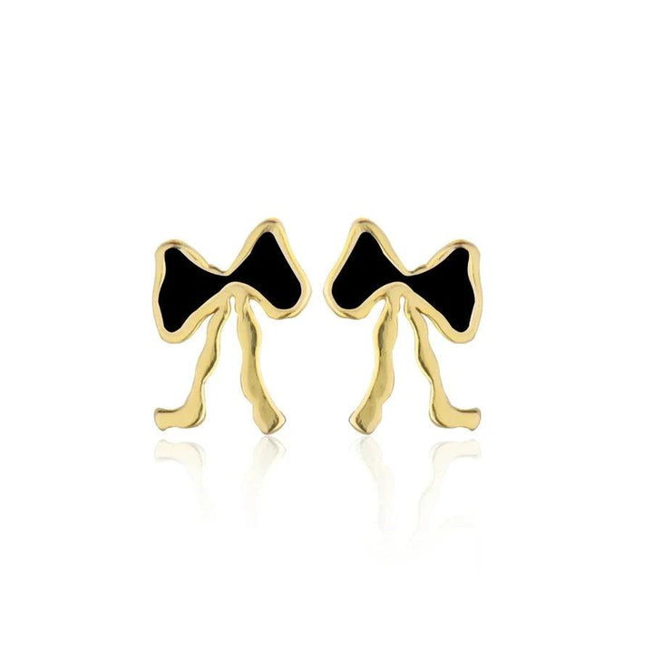 Jeberg Petite Bow Black Stud - Sløjfe Ørestikker - Øreringe - 52805