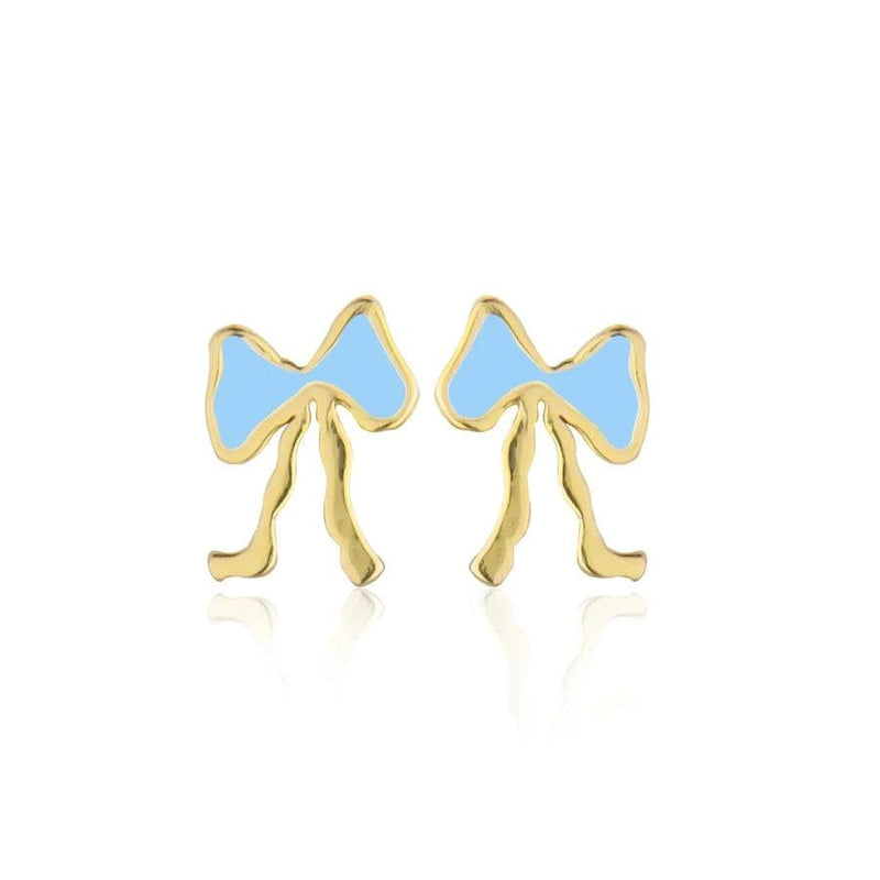 Jeberg Petite Bow Blue Stud - Sløjfe Ørestikker - Øreringe - 52810