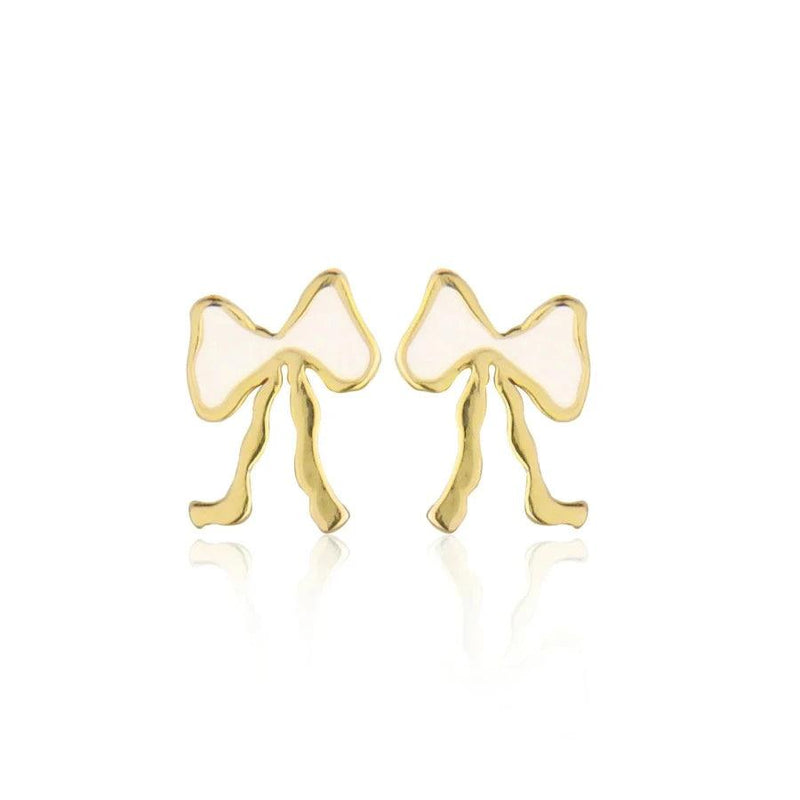 Jeberg Petite Bow White Stud - Sløjfe Ørestikker - Øreringe - 52815