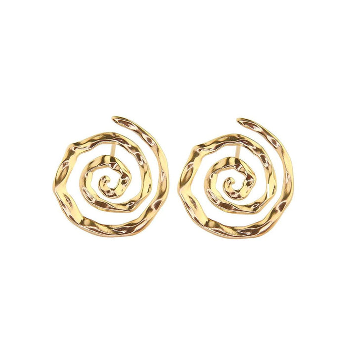 Jeberg Pirouette Darling Earrings toont ronde gouden oorbellen met gedraaid spiraalvormig ontwerp. Model 52870-1.