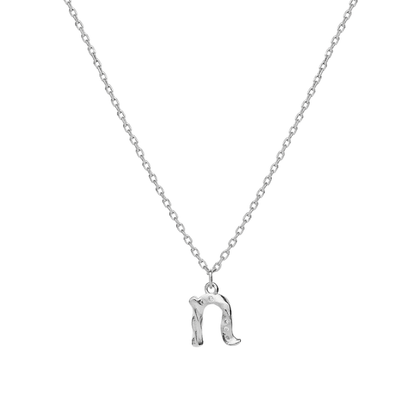 Maanesten Alphabet Letter Halskæde Sølv - Bogstavs Vedhæng A-Z - Halskæde - 2744C-014
