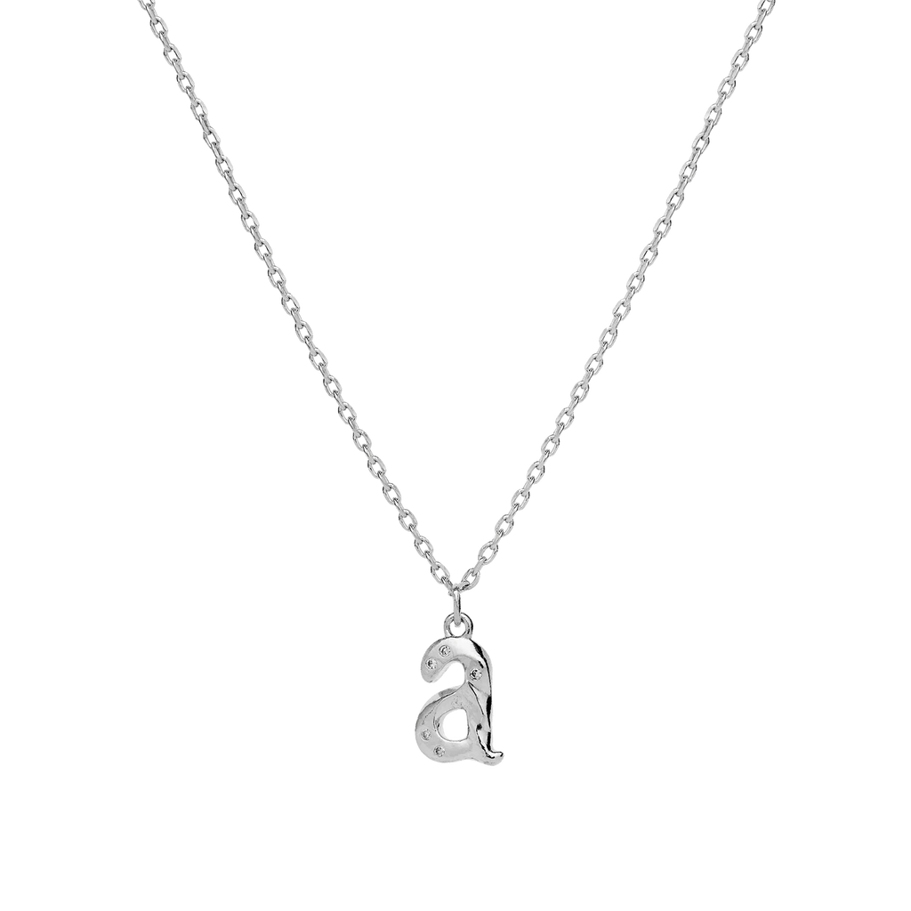 Maanesten Alphabet Letter Halskæde Sølv - Bogstavs Vedhæng A-Z - Halskæde - 2744C-001