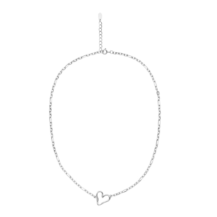 Maanesten Ayiya zilveren ketting met harthanger, enkele ketting in zilver, model 2737c-2.