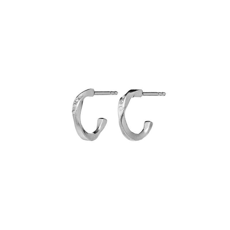 Moonstone Echo Petite Hoops 12mm in zilver, kleine oorbellen met glanzend oppervlak, model 9861C-9861C-1.