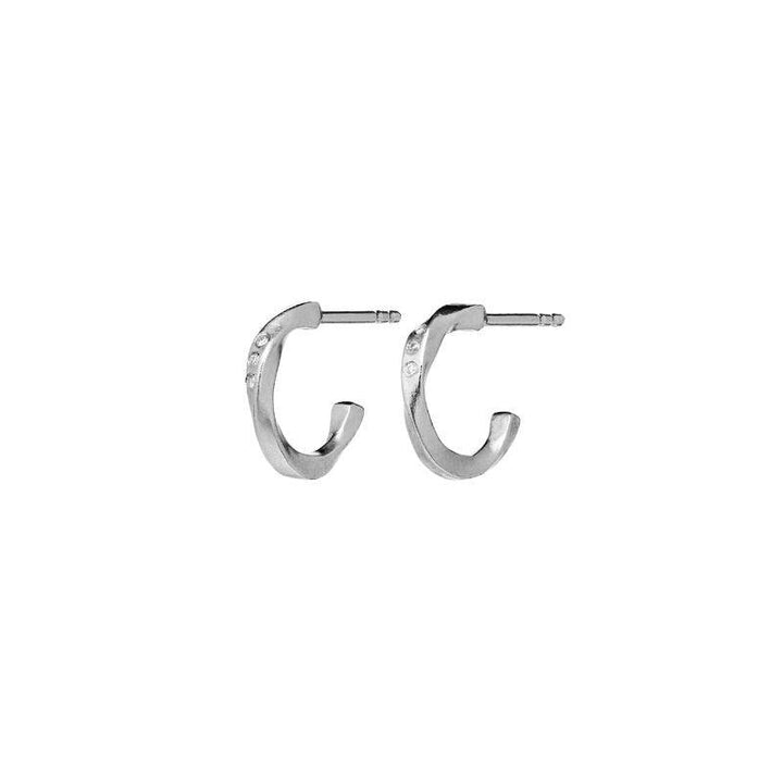 Moonstone Echo Petite Hoops 12mm in zilver, kleine oorbellen met glanzend oppervlak, model 9861C-9861C-1.