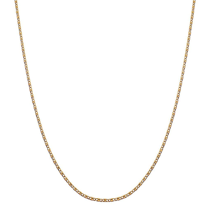 Maanesten Eva Choker ketting verguld in eenvoudig kettingontwerp, weergegeven tegen een witte achtergrond. Model 2550a-2550a-1