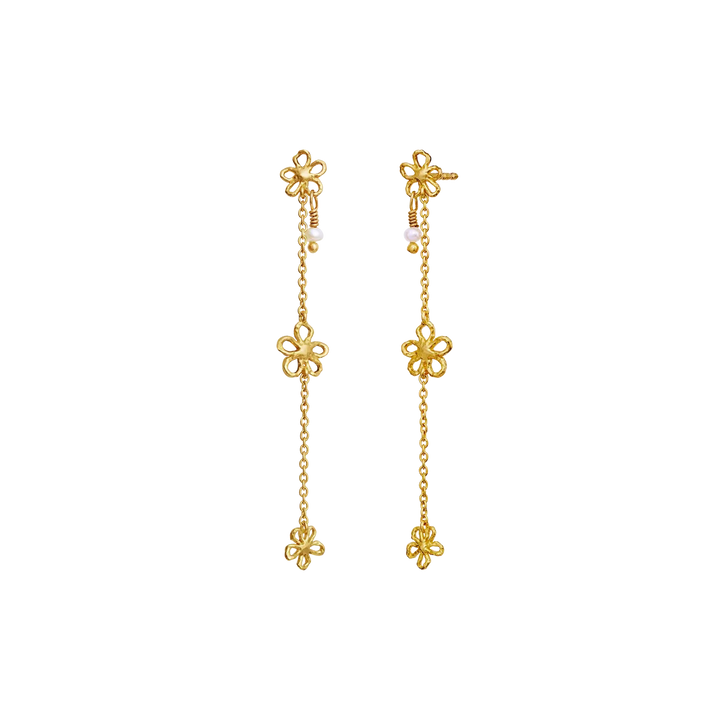Maanesten Felixa vergulde oorbellen met bloemdetails en ketting, elegant ontwerp Model 10094a-2
