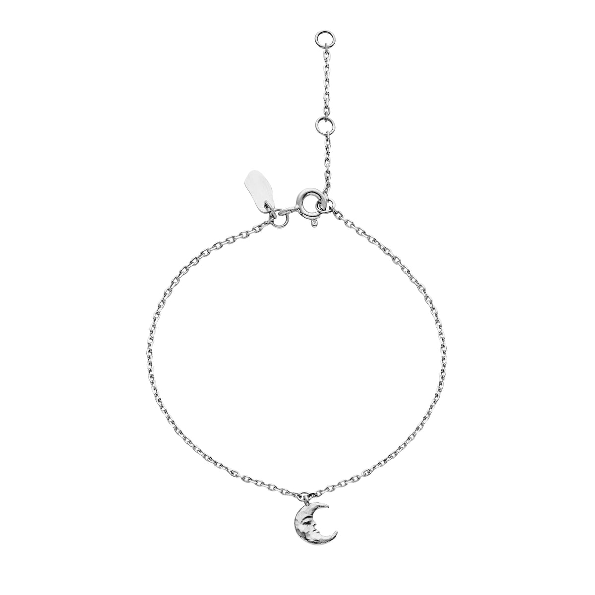 Zilveren Maanesten Laura armband met fijne maan hanger, elegante ketting en verstelbare sluiting. Model 8689c-1