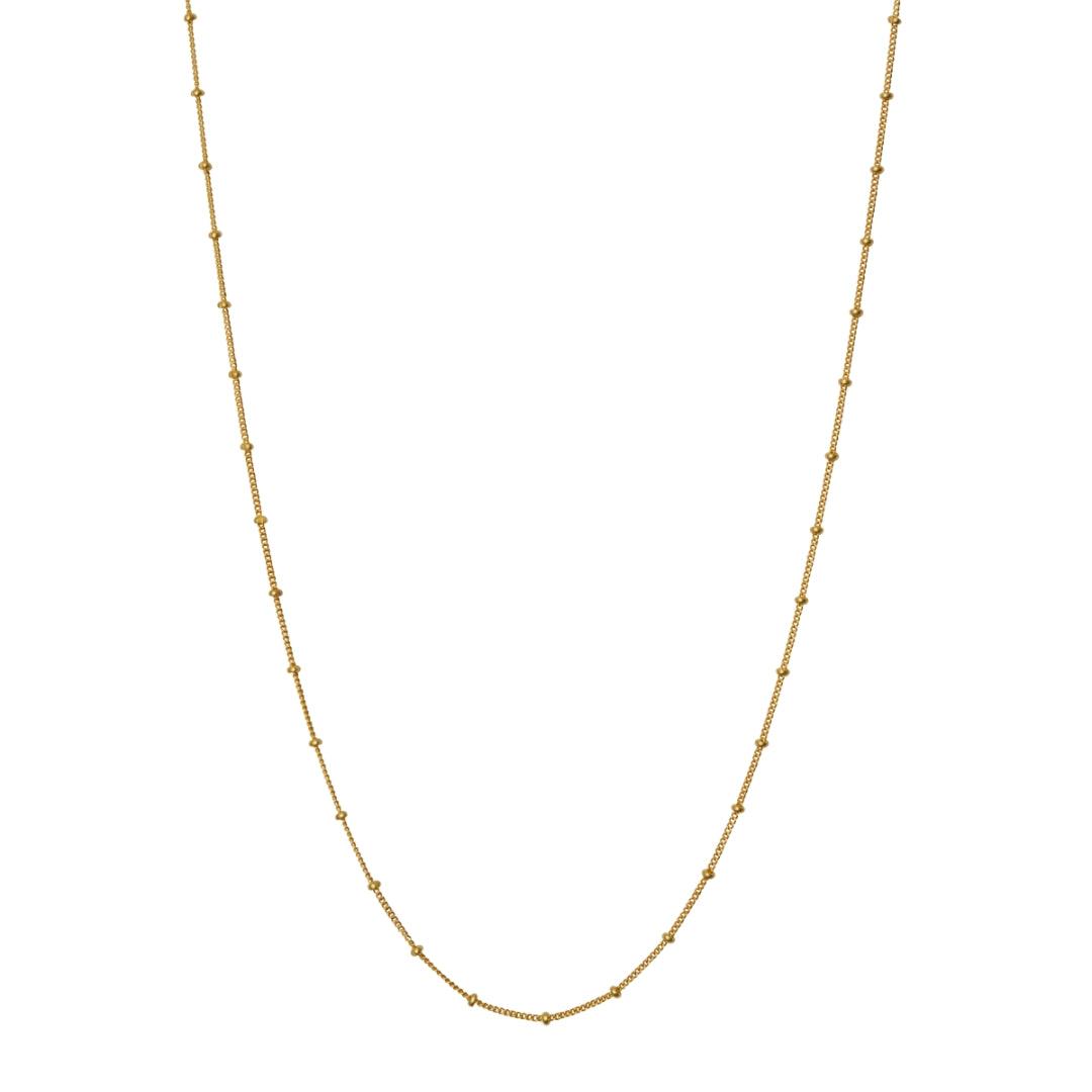 Maanesten Nala Choker ketting verguld met eenvoudige ketting met kleine gouden kraaltjes, Model 2506a-2506a-1