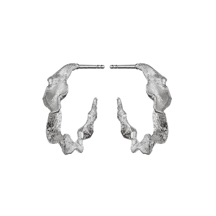Maanesten Nino Oorbellen in zilver met organisch golvend design, glanzend oppervlak. Model 9716c-9716c-2
