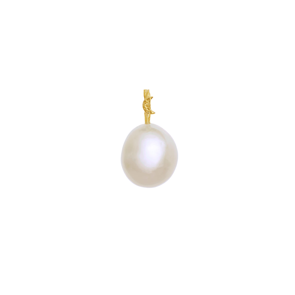 Maanesten Pearl Water Spirit Hanger hanger in zilver met gouden detail en witte parel. Model 2828a-1.