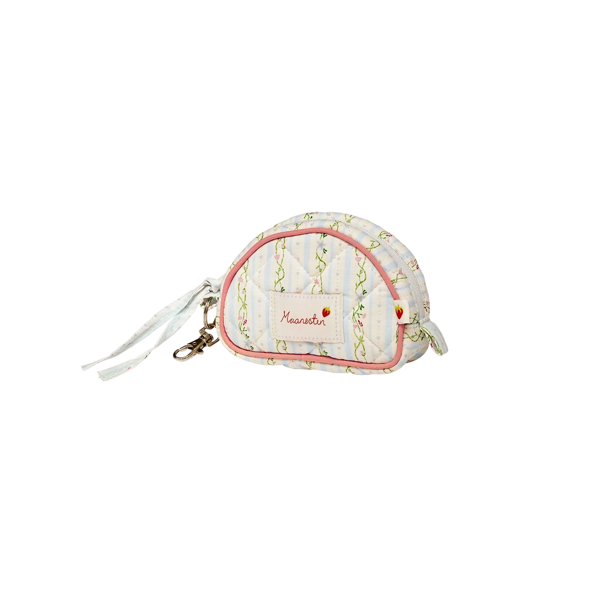 Maanesten Rui Nogring Tas Summer Stripes Blauw met lichtblauwe strepen en bloemendetails, model 4117-onesize