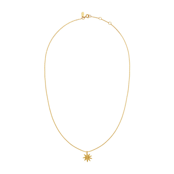 maanesten soleima ketting verguld zilver met zon hanger aan enkele ketting, Model 2742a-2