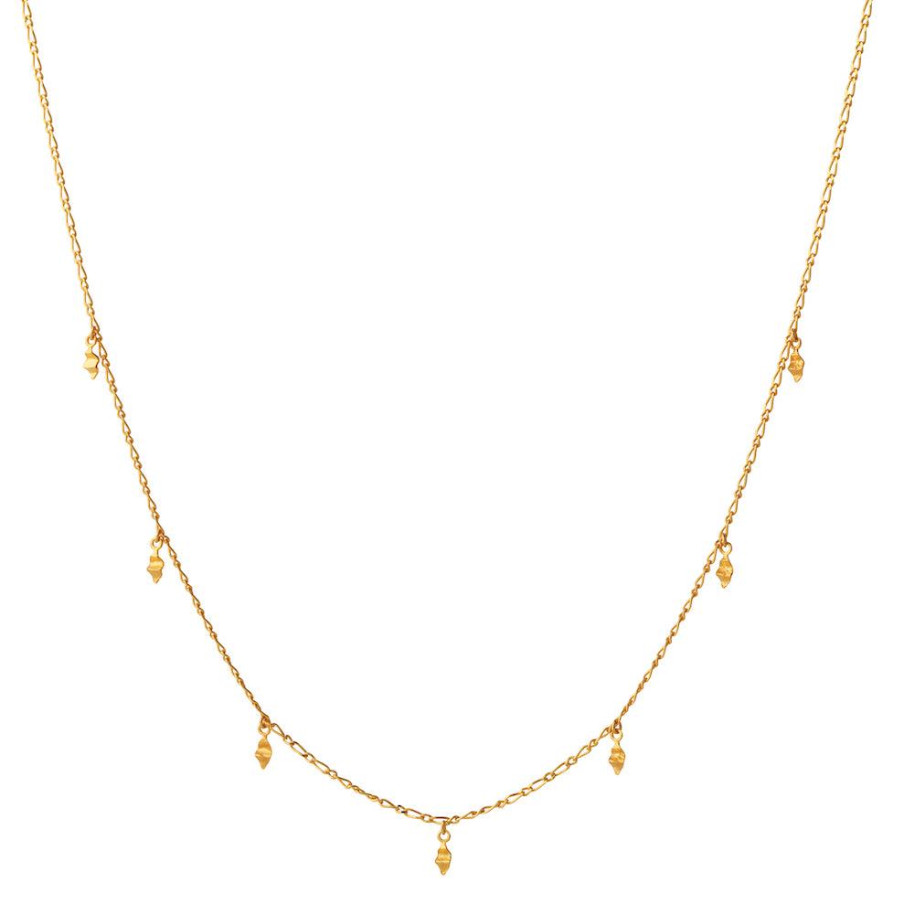 Maanesten Una ketting verguld met kleine hangers, eenvoudige en delicate stijl. Model 2500a-2500a-1